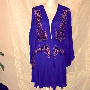 FREE PEOPLE ROAL BLUE DRESS SIZE M